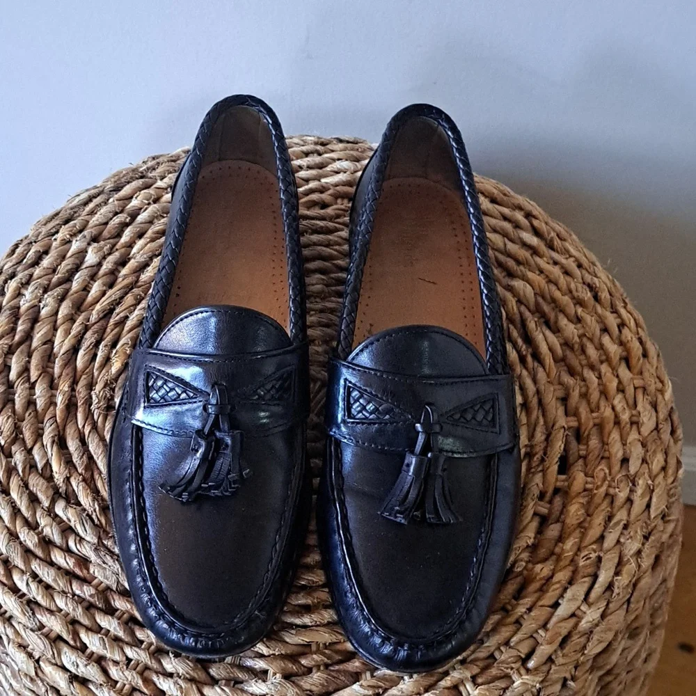 Allen Edmonds Mens  Maxfield Classic‎ Dress Black Leather Tassel Loafers S-10.5D